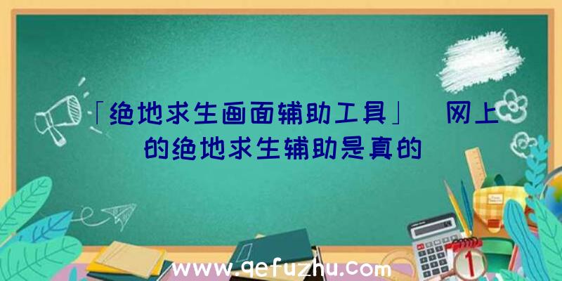 「绝地求生画面辅助工具」|网上的绝地求生辅助是真的